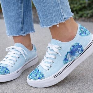 Embellished Blue Sneakers